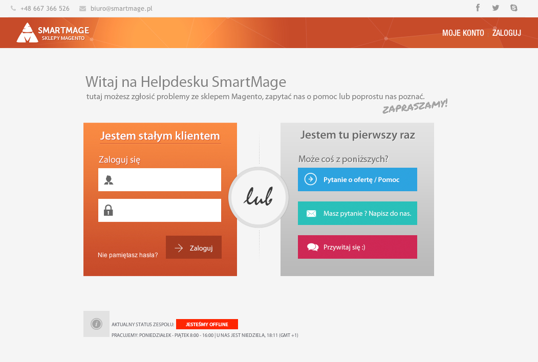 Helpdesk strona główna - SmartMage - sklepy internetowe Magento
