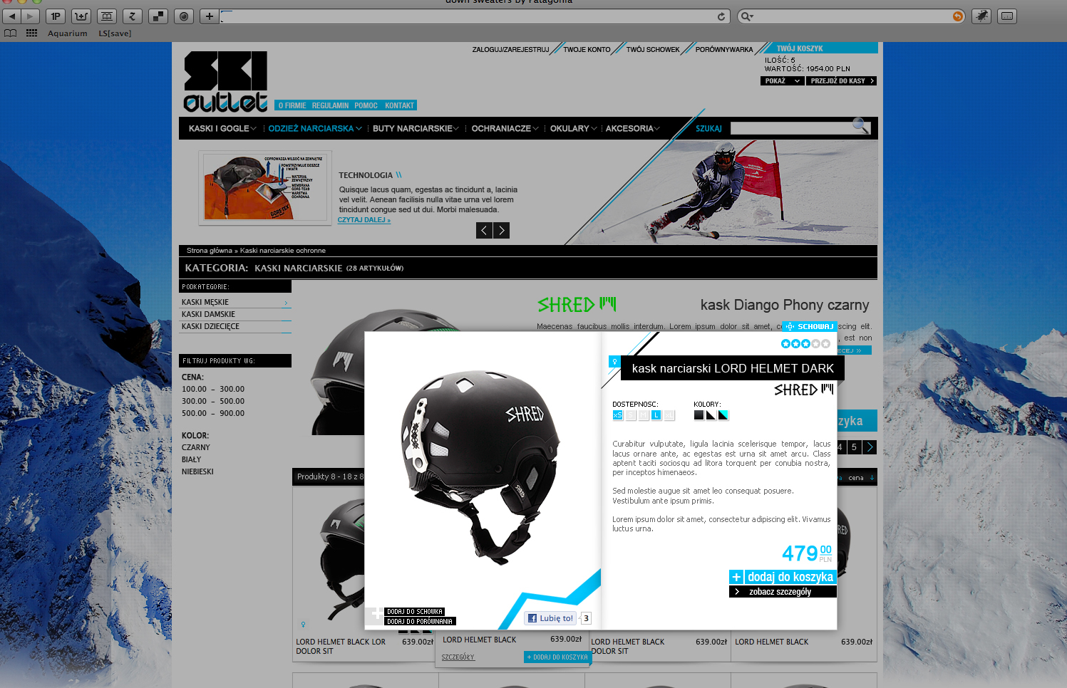 SkiOutlet Magento Projekt Graficzny - SmartMage - sklepy internetowe Magento