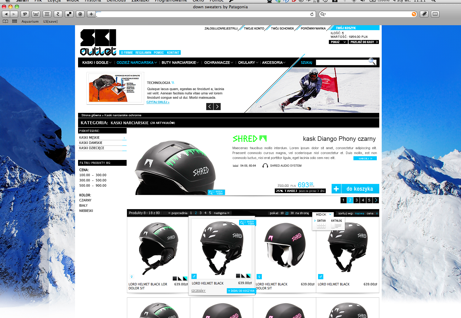 SkiOutlet Magento Projekt Graficzny - SmartMage - sklepy internetowe Magento