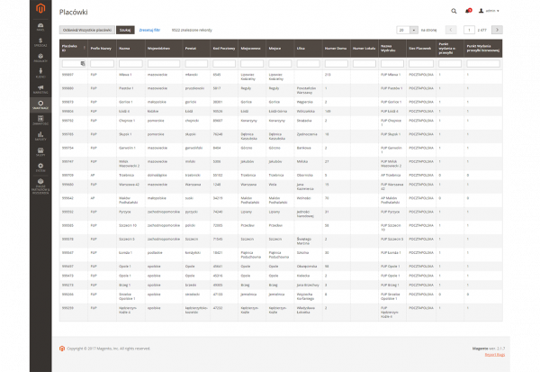 własna baza punktów odbioru